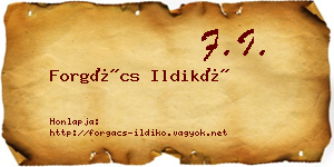 Forgács Ildikó névjegykártya